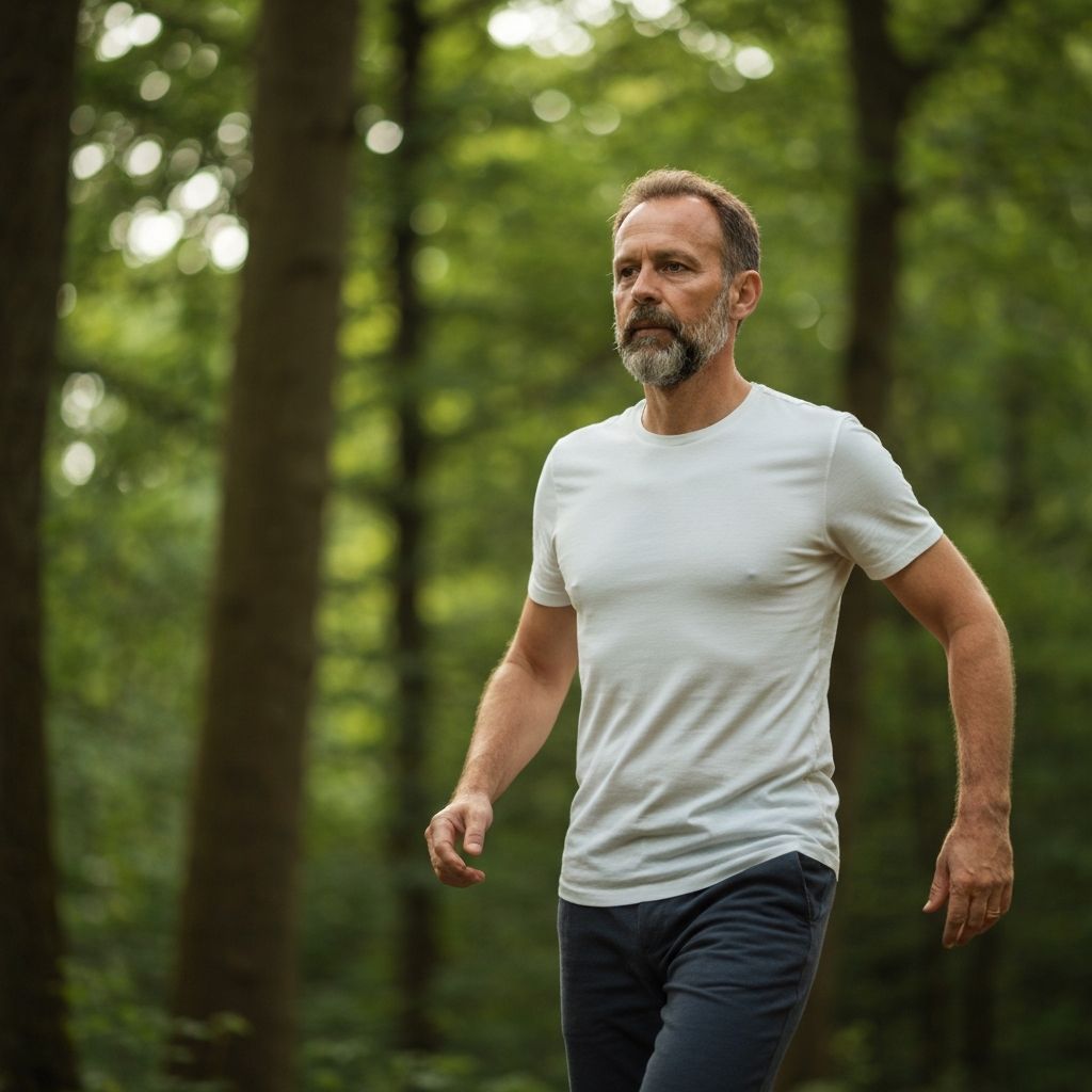 Person enjoying outdoor physical activity in nature